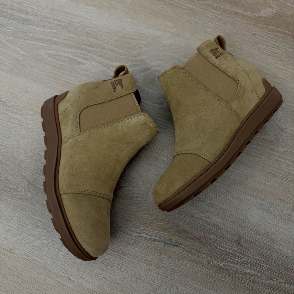 Women’s Sorel Evie II Chelsea Boot Suede Caribou Buff Size 8 - Picture 3 of 10